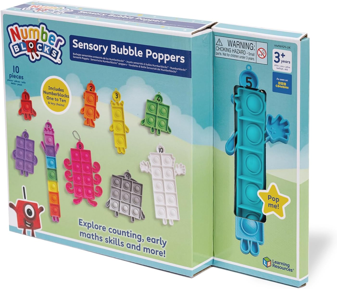 Learning Resources Numberblocks Sensory Bubble Poppers, Push Pop Fidget Toys, Keychains for Kids, Counting Maths Manipulatives, Calm Down Corner Supplies, Preschool Classroom Must Haves