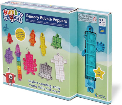 Learning Resources Numberblocks Sensory Bubble Poppers, Push Pop Fidget Toys, Keychains for Kids, Counting Maths Manipulatives, Calm Down Corner Supplies, Preschool Classroom Must Haves