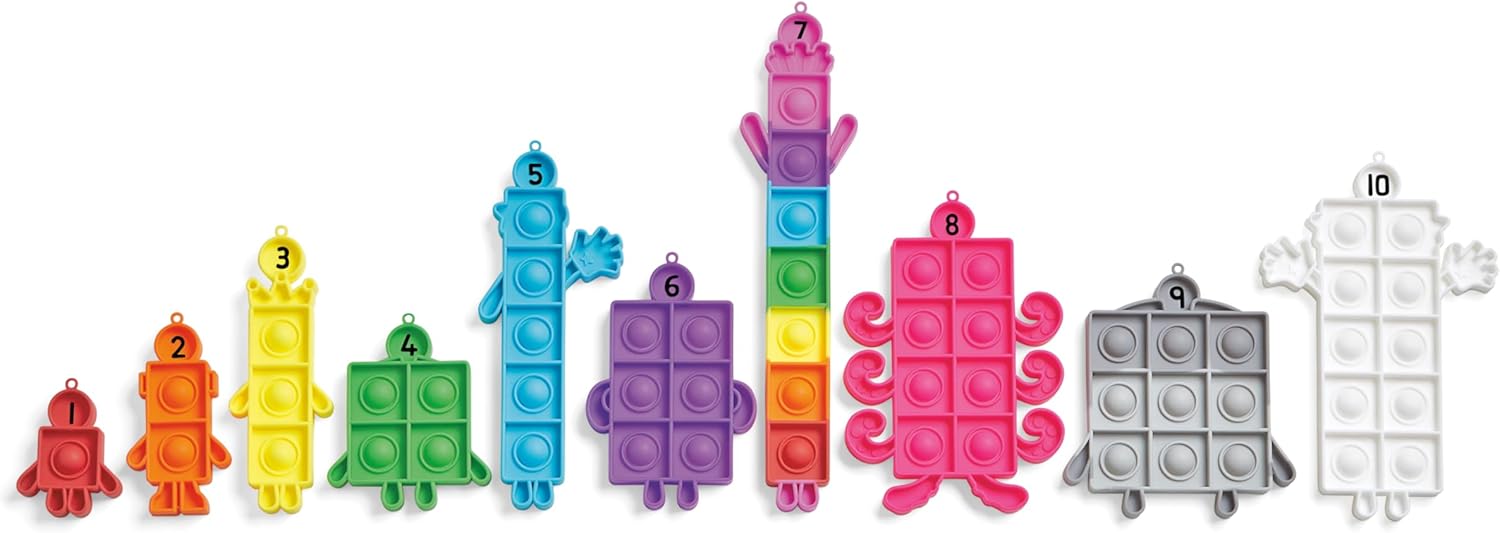 Learning Resources Numberblocks Sensory Bubble Poppers, Push Pop Fidget Toys, Keychains for Kids, Counting Maths Manipulatives, Calm Down Corner Supplies, Preschool Classroom Must Haves