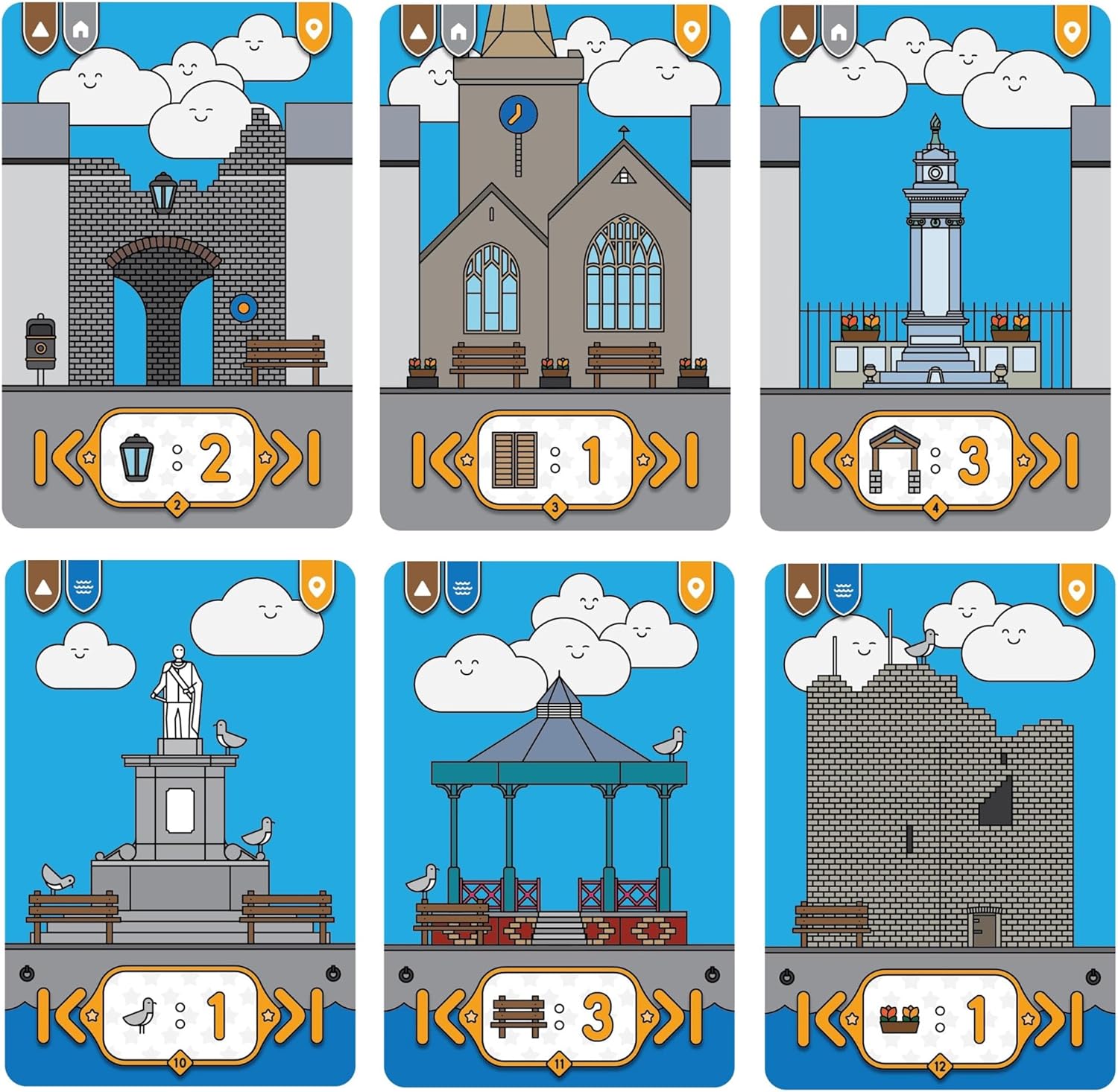 Mighty Boards: Tenby - Matching Card Game, Action Drafting, Street Building Competition, Build The Perfect Welsh Seaside Town, Ages 14+, 1-5 Players