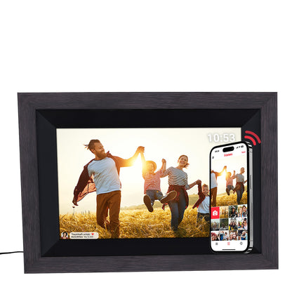 Rollei - Smarter Picture Frame - 10 Diagonal - Wifi - App Control - Wood Frame - Model 105 - 10.1
