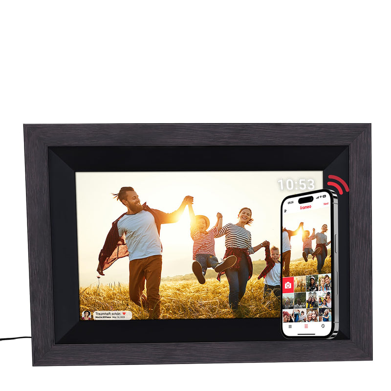 Rollei - Smarter Picture Frame - 10 Diagonal - Wifi - App Control - Wood Frame - Model 105 - 10.1