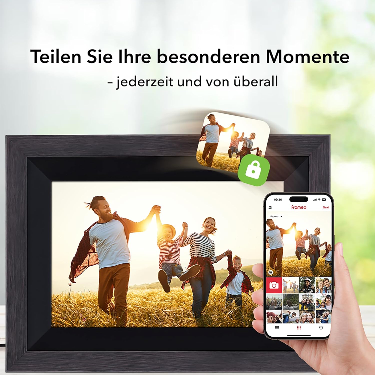 Rollei - Smarter Picture Frame - 10 Diagonal - Wifi - App Control - Wood Frame - Model 105 - 10.1