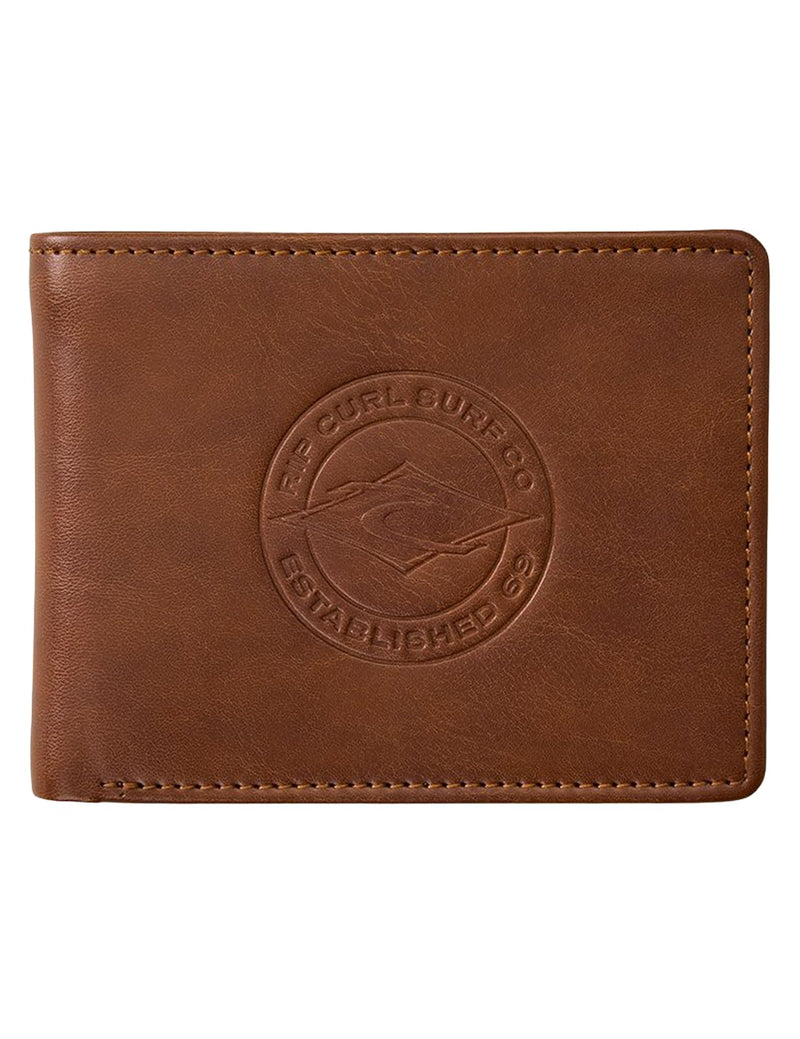 RIP CURL Stapler PU All Day Faux Leather Wallet Tan for Men