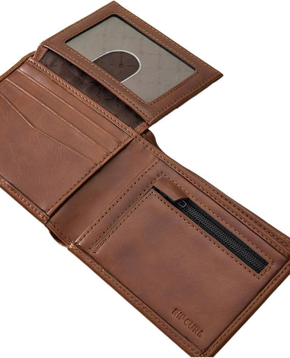 RIP CURL Stapler PU All Day Faux Leather Wallet Tan for Men