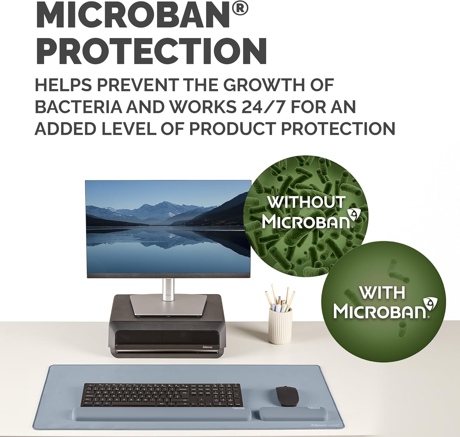 Fellowes Mini Reposamuñecas para ratón Breyta Azul – Hex Cushion Technology, Silicona, diseño Compacto, portátil, para Uso con Ordenador, Mac o portátil. Adecuado para casa, Oficina y Gaming.