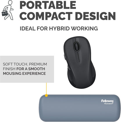 Fellowes Mini Reposamuñecas para ratón Breyta Azul – Hex Cushion Technology, Silicona, diseño Compacto, portátil, para Uso con Ordenador, Mac o portátil. Adecuado para casa, Oficina y Gaming.