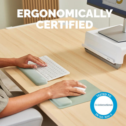 Fellowes Reposamuñecas Teclado Compacto Breyta Verde – Hex Cushion Technology, Silicona, para Teclado TKL, para Uso con Ordenador, Mac o portátil. Adecuado para casa, Oficina y Gaming.