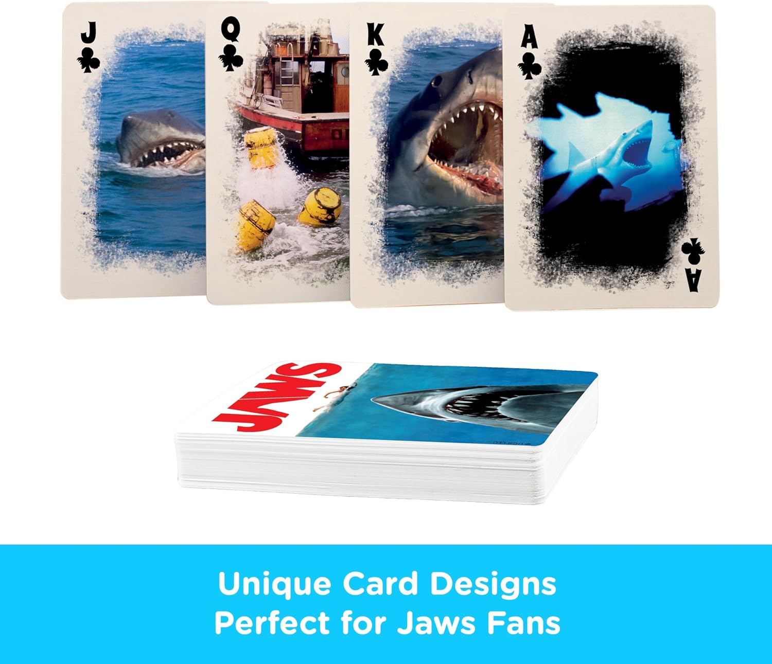 AQUARIUS Jaws Playing Cards - Jaws Themed Deck of Cards for Your Favorite Card Games - Officially Licensed Jaws Merchandise & Collectibles, 2.5 x 3.5