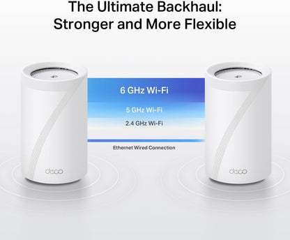 TP-Link Deco BE68 BE14000 Tri-Band 7 Router,AI Roaming Router,Mesh System with MLO,Gigabit Ports,Extender Booster,VPN Encryption WiFi Booster,APP Control,Google Home,Alexa
