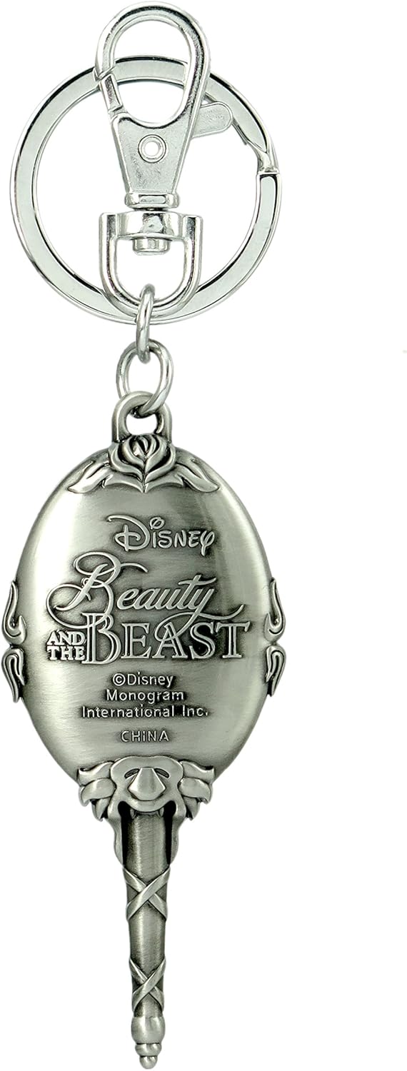 Monogram Beauty and The Beast Mirror Pewter Keychain