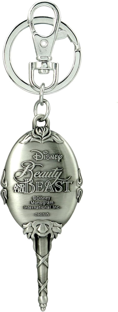 Monogram Beauty and The Beast Mirror Pewter Keychain