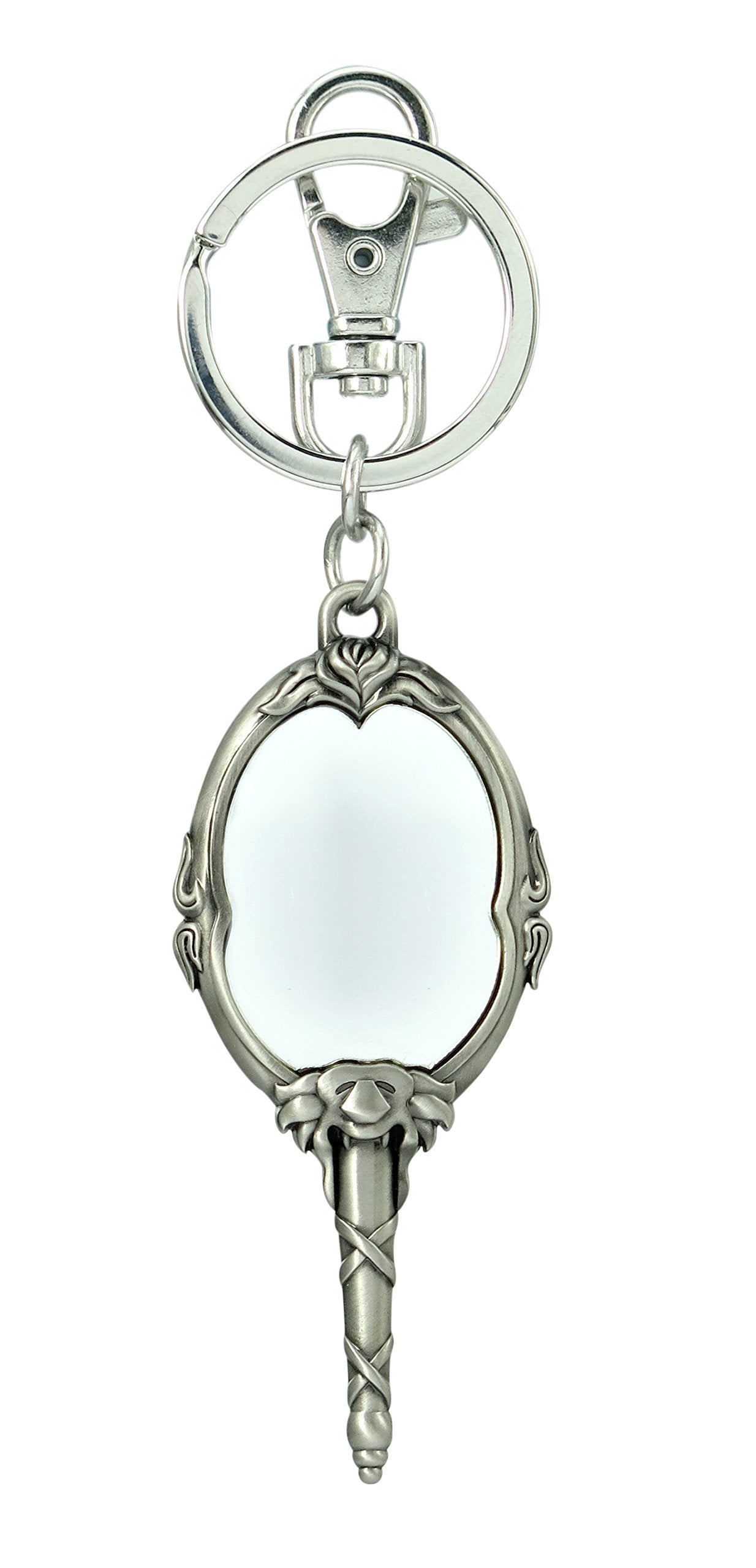 Monogram Beauty and The Beast Mirror Pewter Keychain