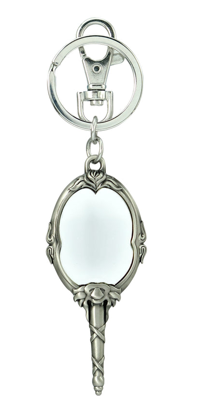 Monogram Beauty and The Beast Mirror Pewter Keychain