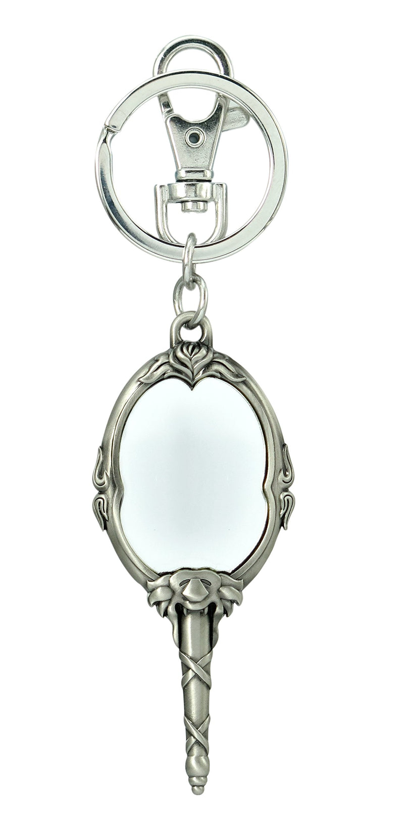 Monogram Beauty and The Beast Mirror Pewter Keychain