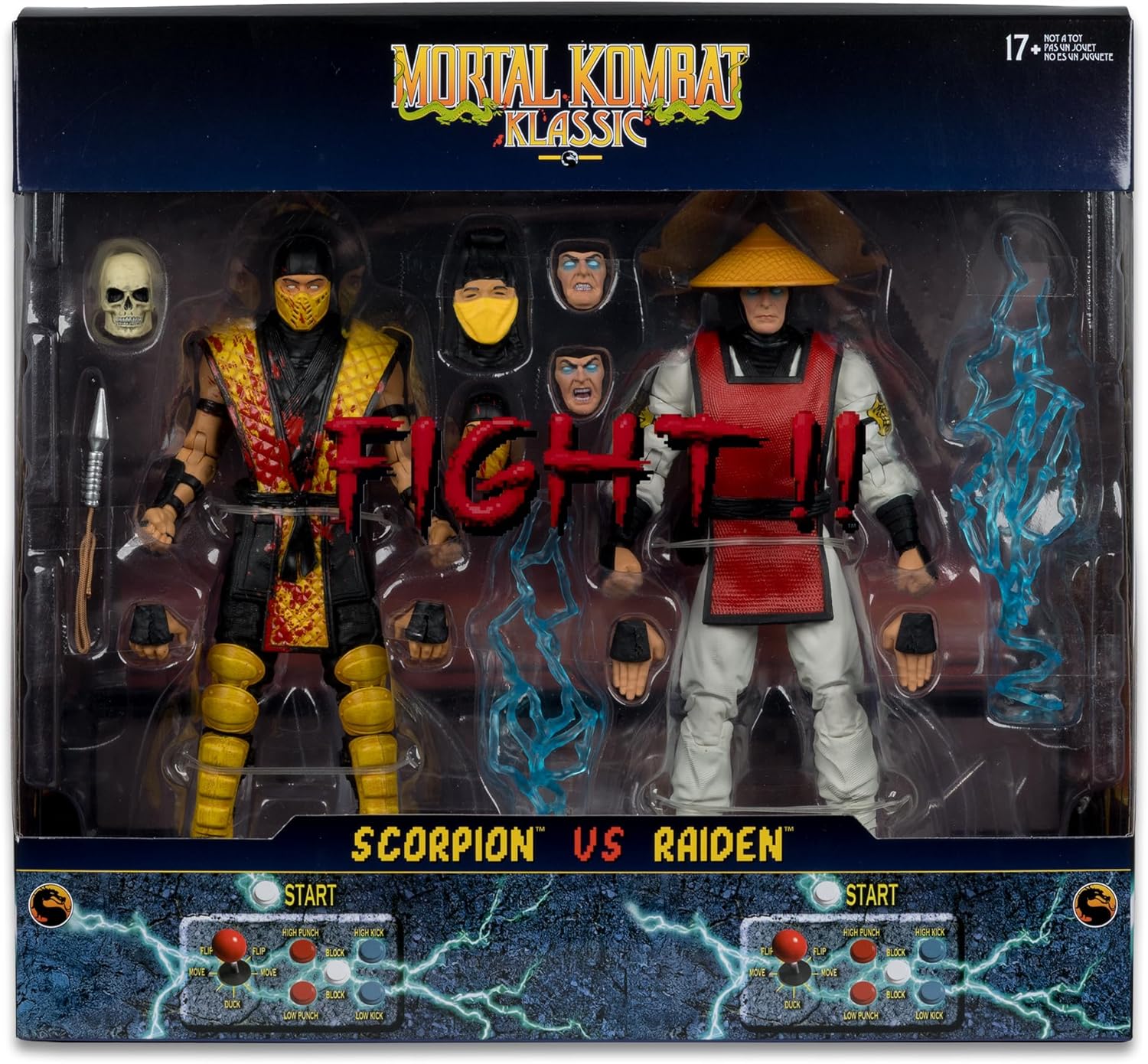 McFarlane Mortal Kombat Klassic Scorpion vs Raiden 7in Action Figure Deluxe 2-Pack Toys