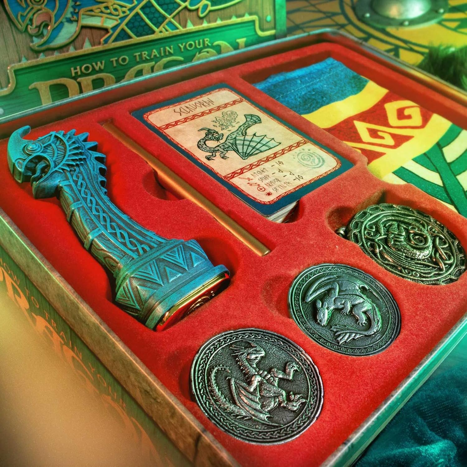 Doctor Collector: How to Train Your Dragon - Hiccup's Memories Dragon Trainer, collectible tin box, movie props, photos, maps, coins, authentic memorabilia