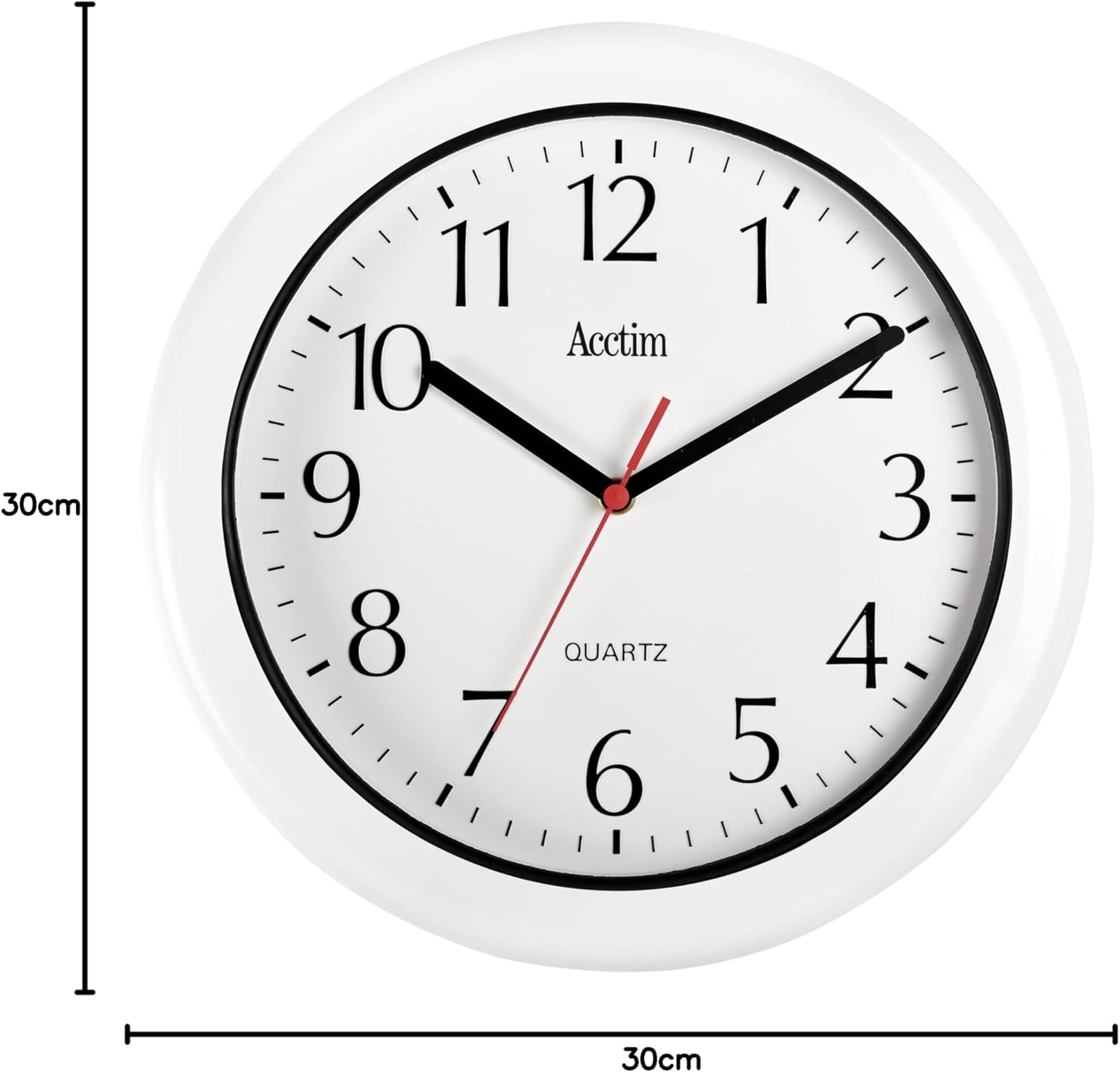 Acctim Oceana Outdoor Wall Clock Water & Weather Resistant Quartz White 30cm