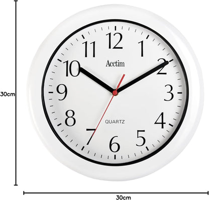 Acctim Oceana Outdoor Wall Clock Water & Weather Resistant Quartz White 30cm