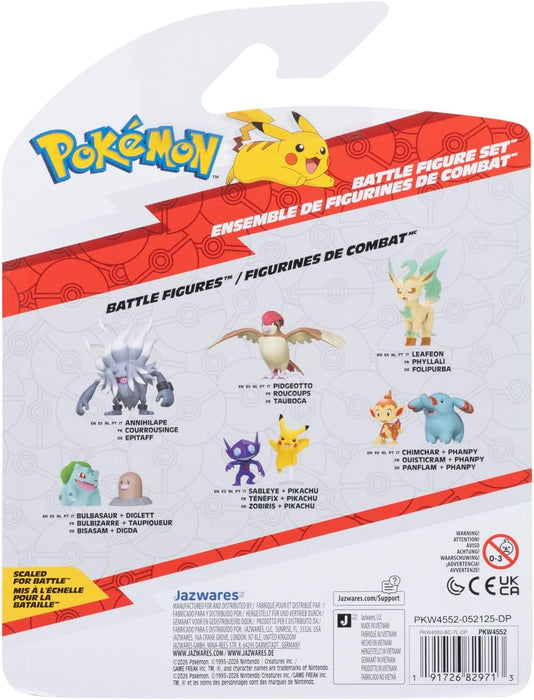 Pokémon Battle Figure 3 Pack - Features 2-Inch Pikachu and Flapple and 3-Inch Wartortle Battle Figures