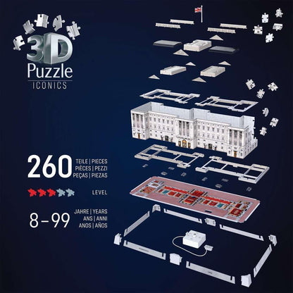 Ravensburger - Ravensburger 3D Puzzel Iconics Buckingham Palace - Met Licht - 260st.