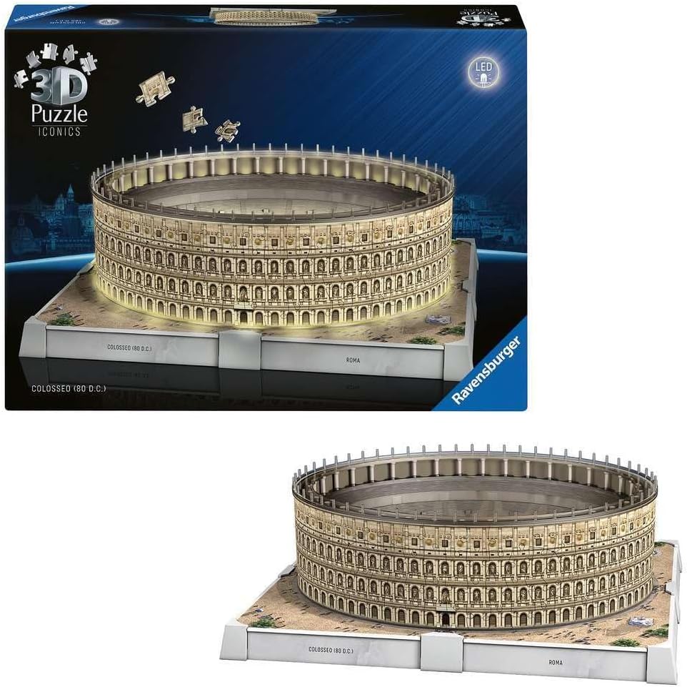 Ravensburger - Ravensburger 3D Puzzel Iconics Colosseum Rome - Met Licht - 291st.