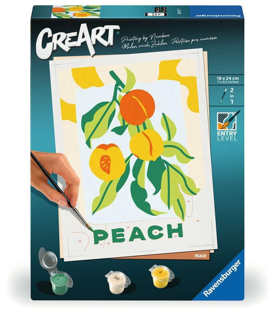 CreArt, Malen nach Zahlen Adults Trend - Pfirsiche