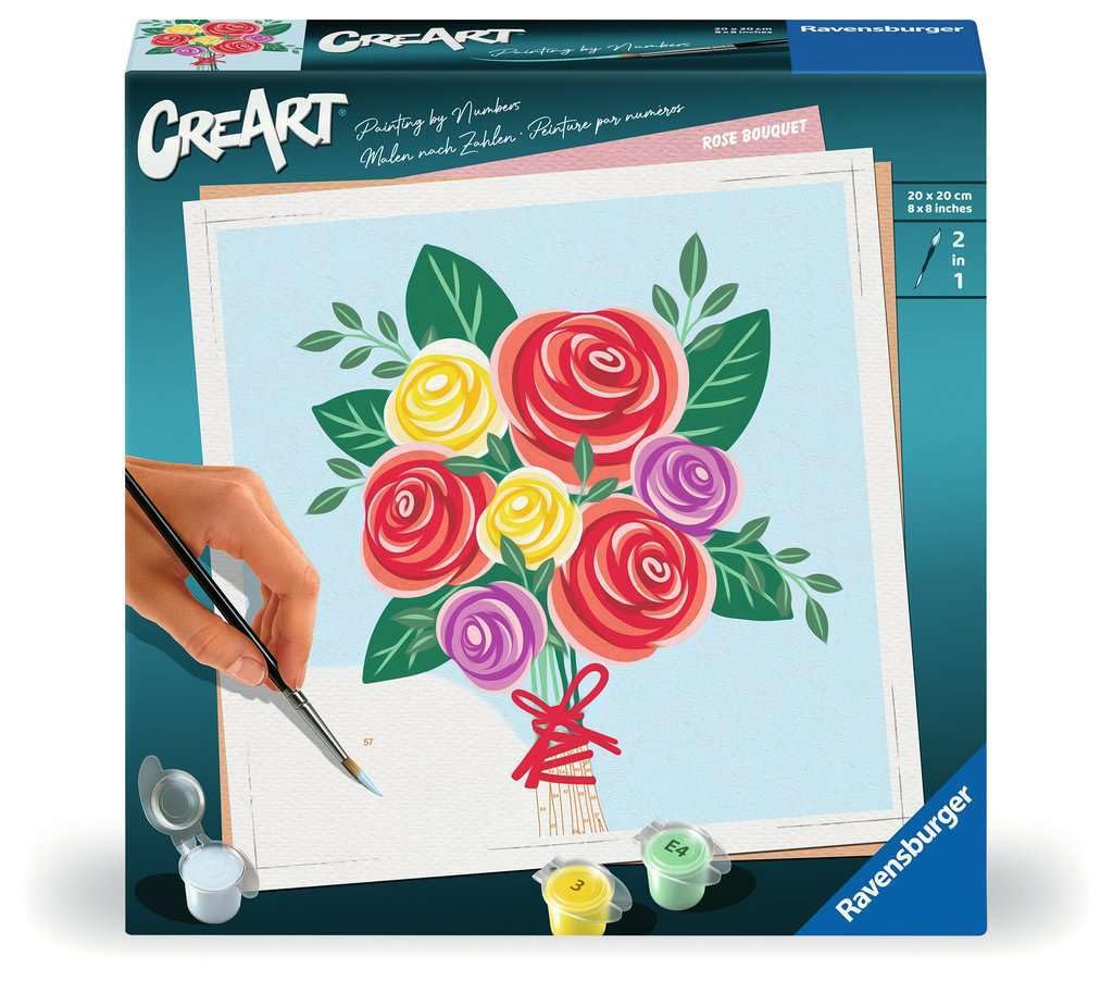 CreArt, Malen nach Zahlen Adults Trend - Rosenstrauß