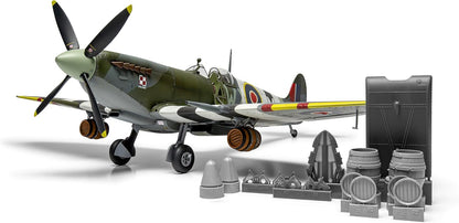 Airfix Model Set - A17001A Supermarine Spitfire Mk.IXc - Flying Dray Model Aircraft Kit - Plastic Plane Kits for Adults, Set Includes Special Edition Pint Glass - 1:24 Scale