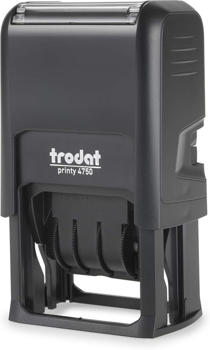 Trodat Printy Textplate Dater Stamps Paid in Blue Date in Red,150856,Black,39 x 23mm