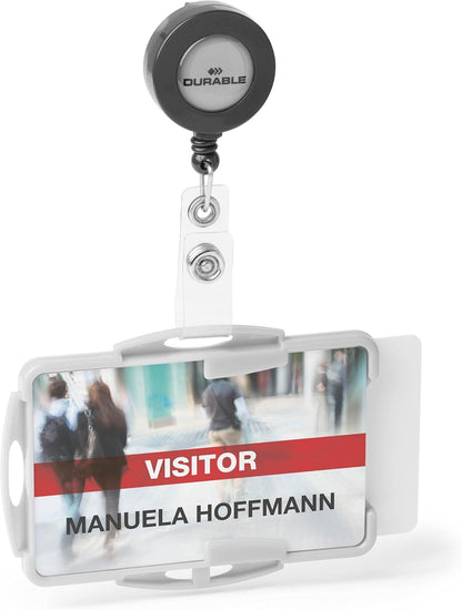 Durable Eco-Friendly ID Card Badge Holder - Grey - Recycled Plastic & Blue Angel Certified - Holds 2 ID Security Passes - Pack of 10