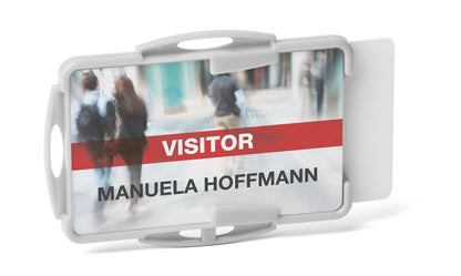 Durable Eco-Friendly ID Card Badge Holder - Grey - Recycled Plastic & Blue Angel Certified - Holds 2 ID Security Passes - Pack of 10