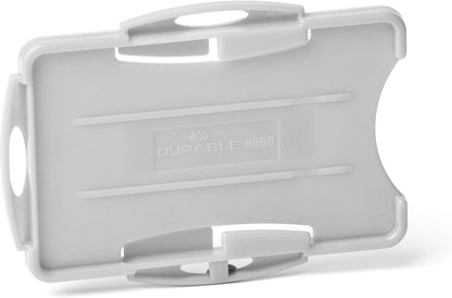 Durable Eco-Friendly ID Card Badge Holder - Grey - Recycled Plastic & Blue Angel Certified - Holds 2 ID Security Passes - Pack of 10