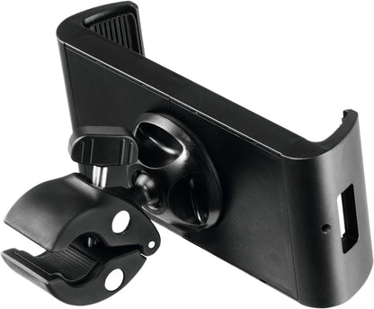 Durable Tough Tablet Stand with Clamp - iPad Stand for Clamping to Bars or Trolleys - for 7-13" Tablets and Kindles - Rotatable 360 - Black