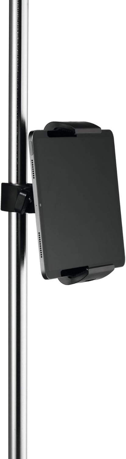 Durable Tough Tablet Stand with Clamp - iPad Stand for Clamping to Bars or Trolleys - for 7-13" Tablets and Kindles - Rotatable 360 - Black