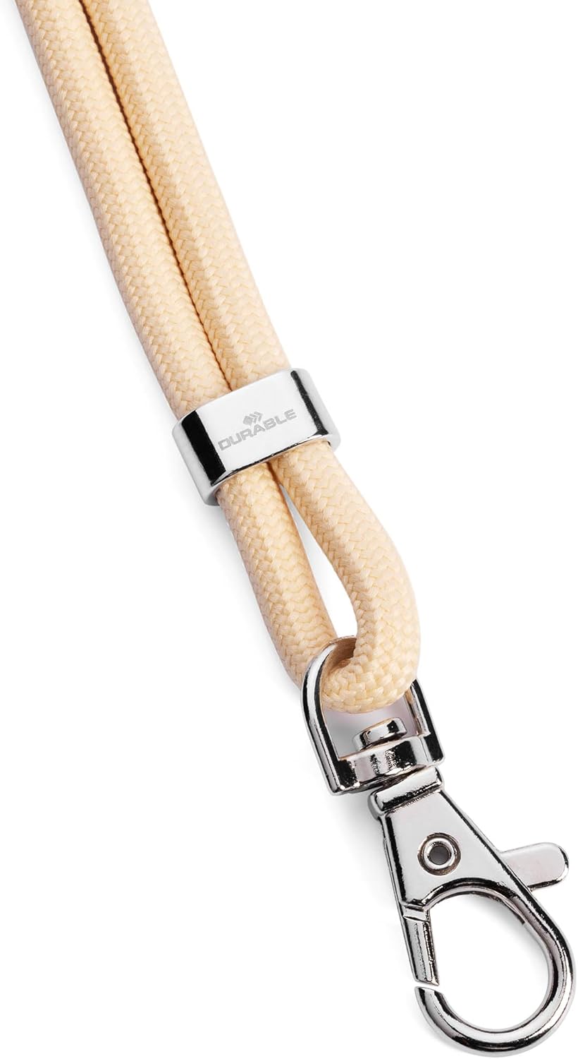 Durable Schlüsselband aus recyceltem rPET mit Karabiner, Bandlänge 46 cm, 10 Stück, schwarz, 824101