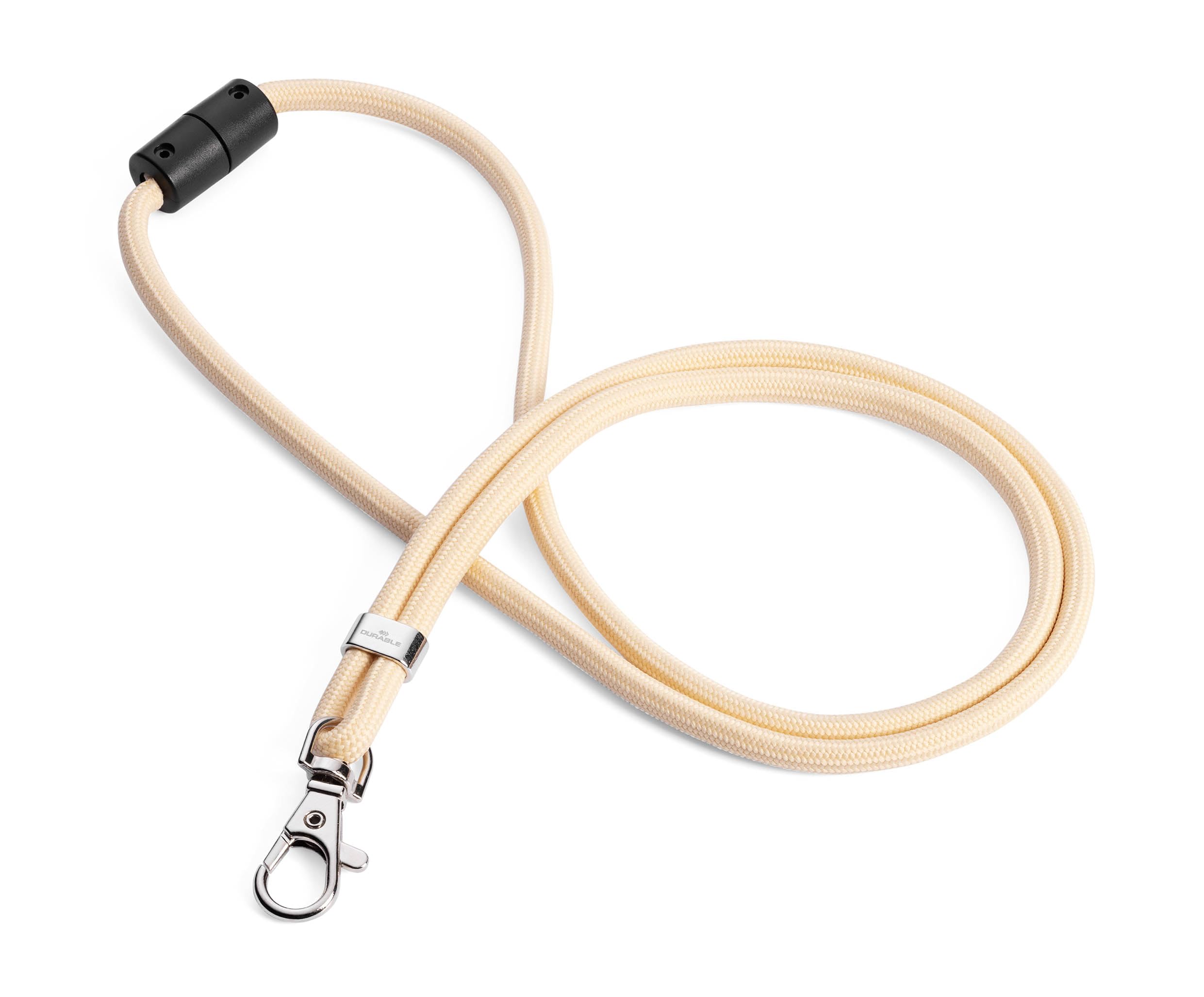 Durable Schlüsselband aus recyceltem rPET mit Karabiner, Bandlänge 46 cm, 10 Stück, schwarz, 824101