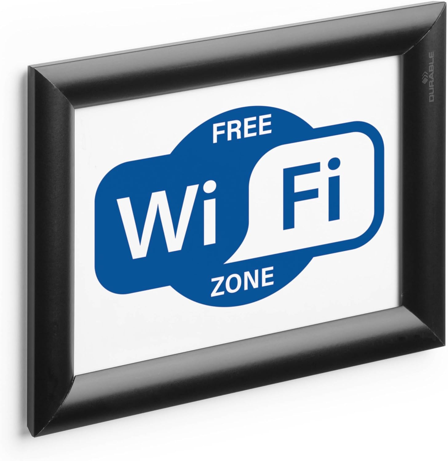 Durable A5 Aluminium Snap Frames - Wall Mounted Via Self-Adhesive Pads or Screw Set - Black - Pack of 1 - Optimal for Displaying Menus, Sales Events, etc