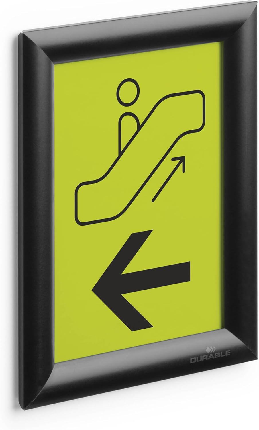 Durable A5 Aluminium Snap Frames - Wall Mounted Via Self-Adhesive Pads or Screw Set - Black - Pack of 1 - Optimal for Displaying Menus, Sales Events, etc