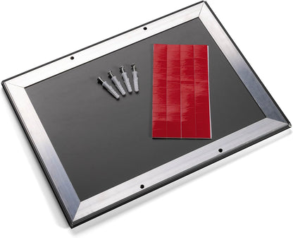 Durable A4 Aluminium Snap Frames - Wall Mounted Via Self-Adhesive Pads or Screw Set - Black - Pack of 1 - Optimal for Displaying Menus, Posters, etc