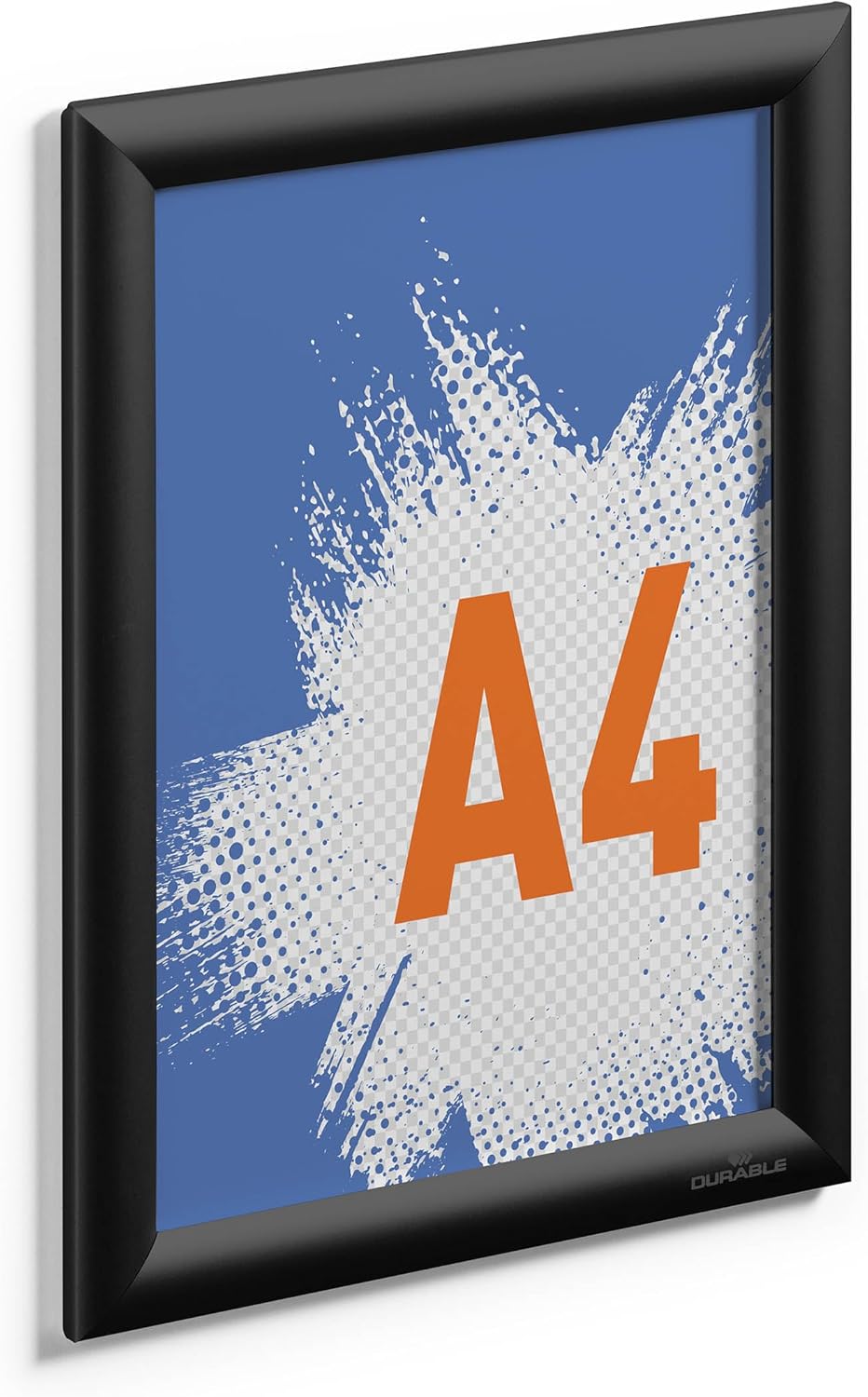 Durable A4 Aluminium Snap Frames - Wall Mounted Via Self-Adhesive Pads or Screw Set - Black - Pack of 1 - Optimal for Displaying Menus, Posters, etc