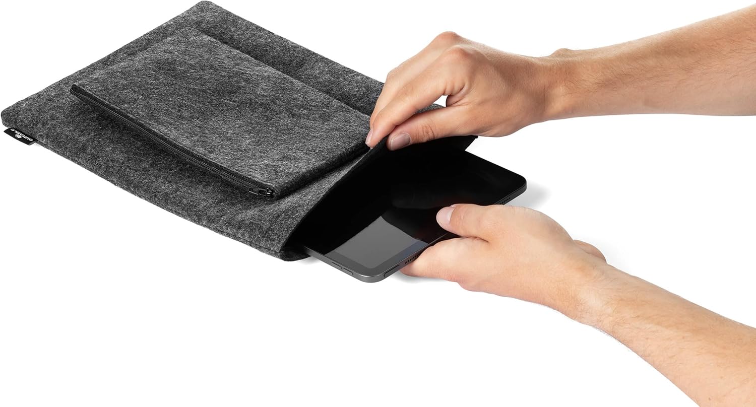 Felt Laptop Sleeve MultiBag Effect, for 13 inch Laptops and Tablets, Made from 60 Percent Recycled PET Felt, Includes Accessory Bag, Anthracite Grey