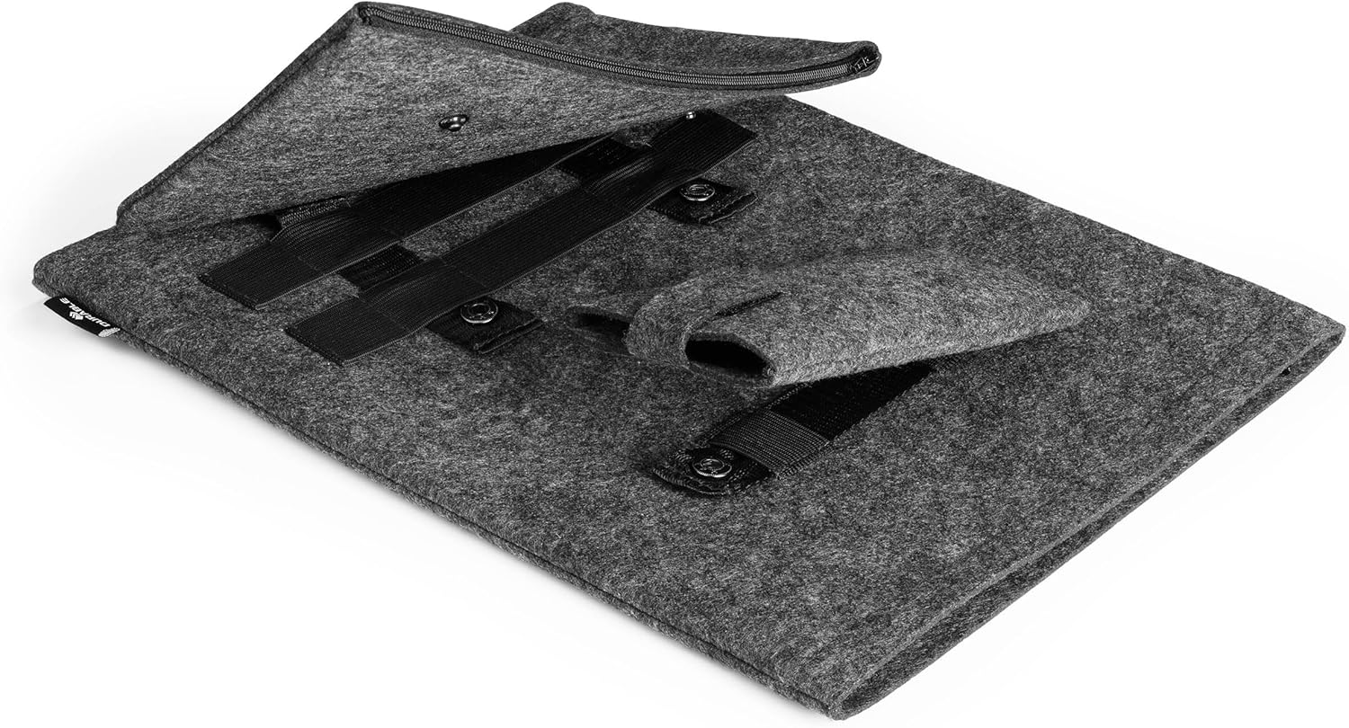 Durable Felt Laptop Carry Bag - Fits 16.4 inch Laptops and Tablets - Made from 60 Percent Recycled PET Felt - Includes Accessory Bag and Mobile Case - Grey