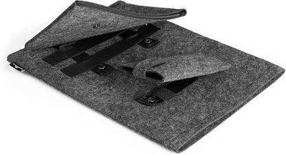 Durable Felt Laptop Carry Bag - Fits 16.4 inch Laptops and Tablets - Made from 60 Percent Recycled PET Felt - Includes Accessory Bag and Mobile Case - Grey