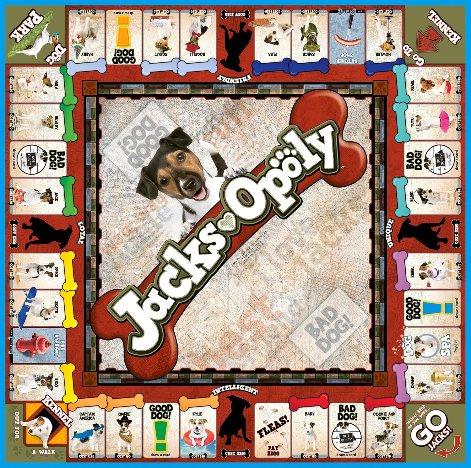 Jacks-Opoly Property Trading Board Game - Family Time Games for Adults and Children, 2 to 6 Players, Strategy Fun For Ages 8 and Up - A Game That Is Always Fit For A Dog