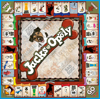 Jacks-Opoly Property Trading Board Game - Family Time Games for Adults and Children, 2 to 6 Players, Strategy Fun For Ages 8 and Up - A Game That Is Always Fit For A Dog