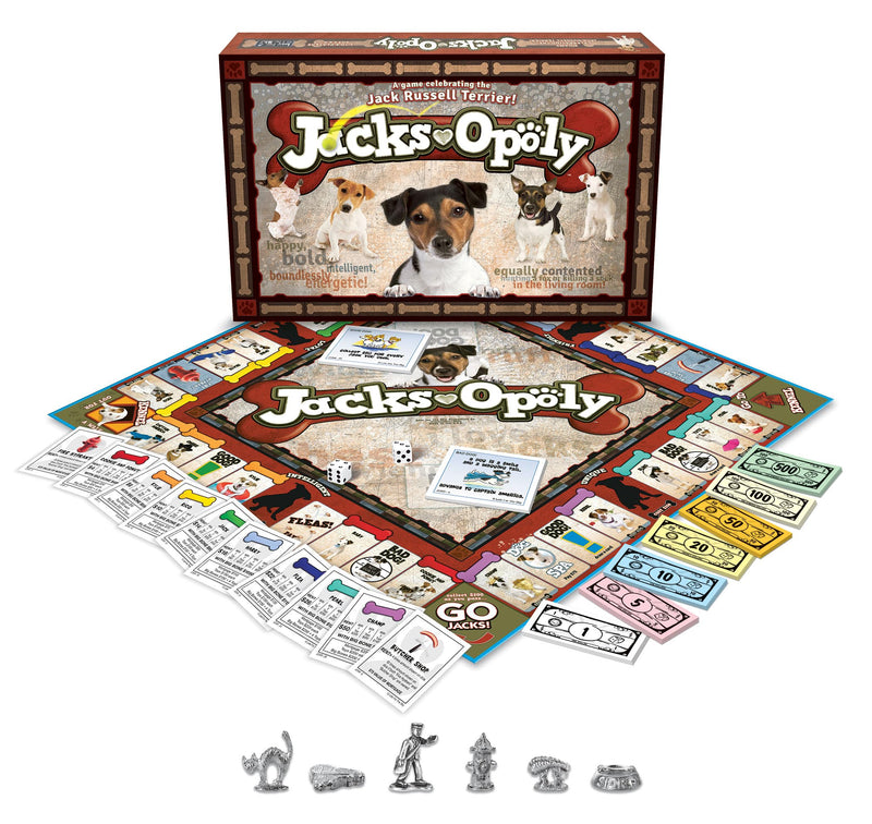 Jacks-Opoly Property Trading Board Game - Family Time Games for Adults and Children, 2 to 6 Players, Strategy Fun For Ages 8 and Up - A Game That Is Always Fit For A Dog