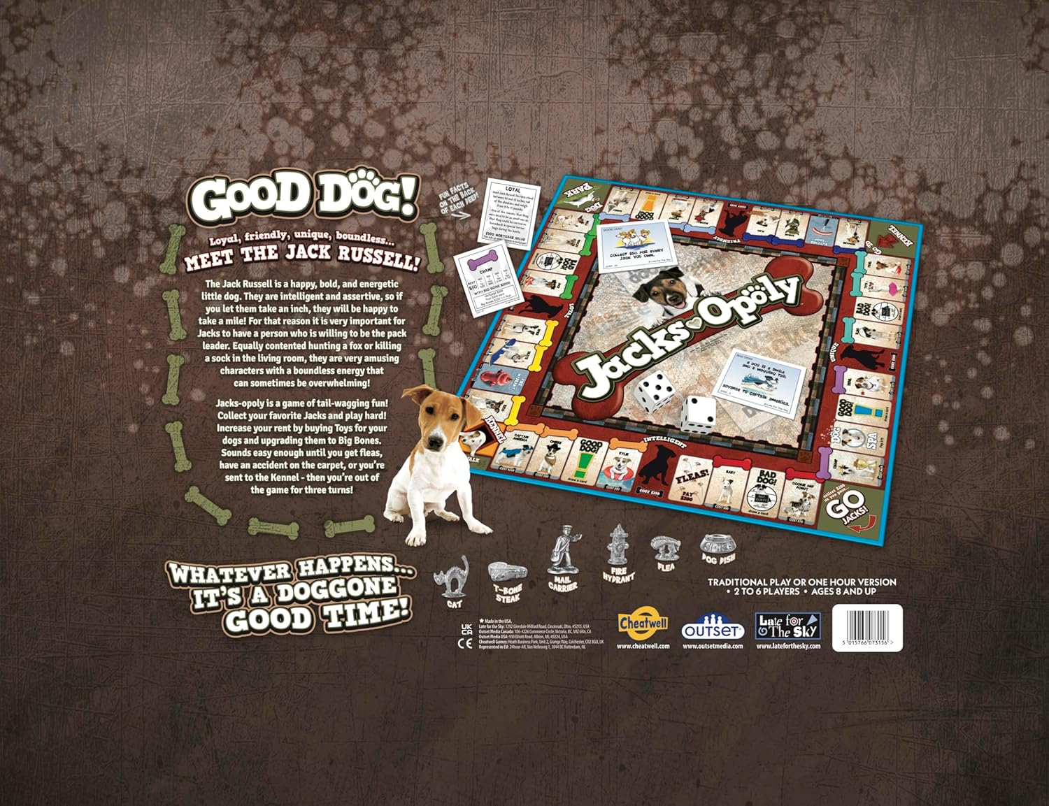 Jacks-Opoly Property Trading Board Game - Family Time Games for Adults and Children, 2 to 6 Players, Strategy Fun For Ages 8 and Up - A Game That Is Always Fit For A Dog