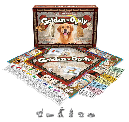 Golden-Opoly Property Trading Board Game - Family Time Games for Adults and Children, 2 to 6 Players, Strategy Fun For Ages 8 and Up - A Game That's The Pick Of The Litter