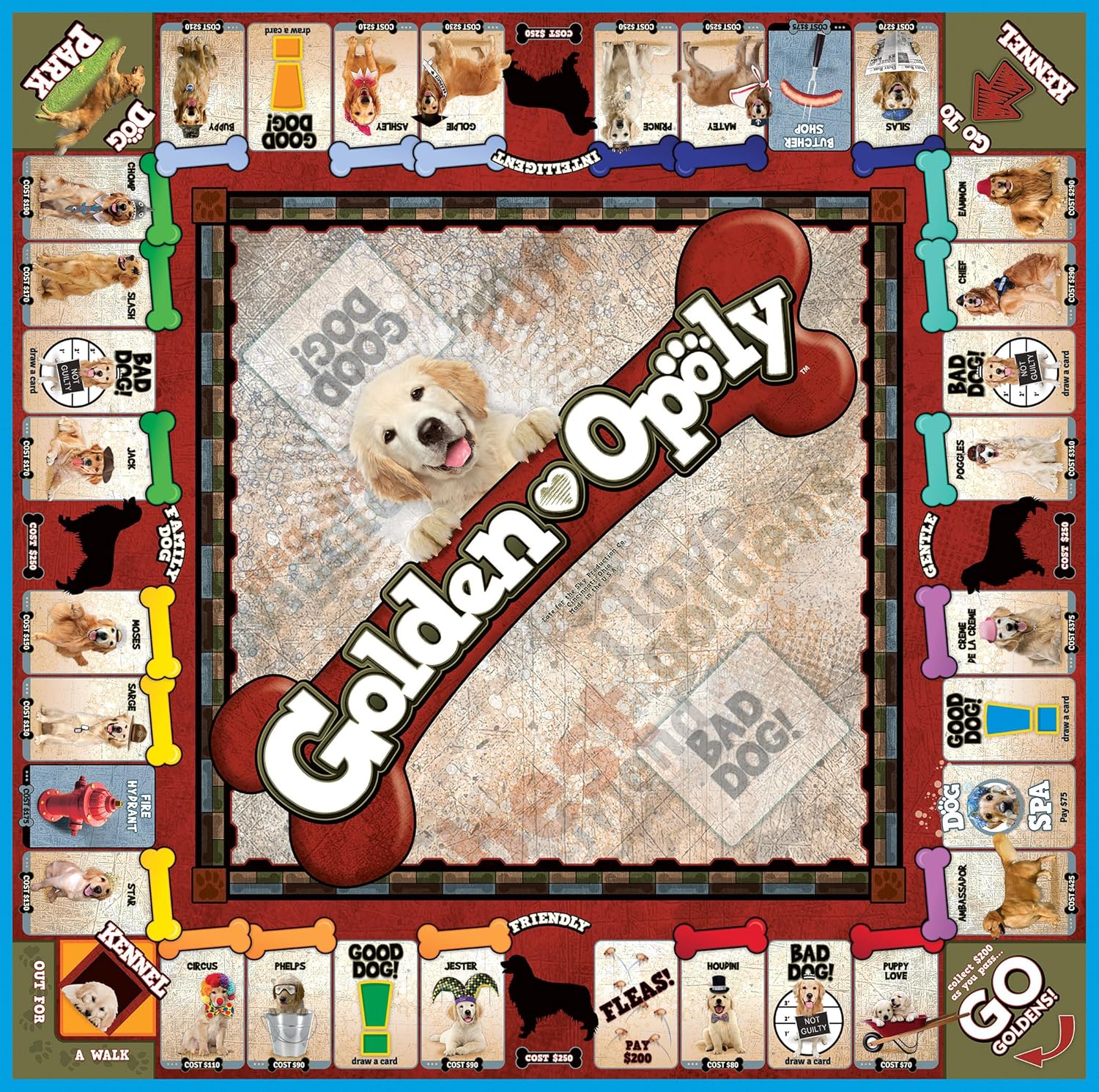 Golden-Opoly Property Trading Board Game - Family Time Games for Adults and Children, 2 to 6 Players, Strategy Fun For Ages 8 and Up - A Game That's The Pick Of The Litter